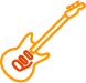 Orange and red guitar icon.